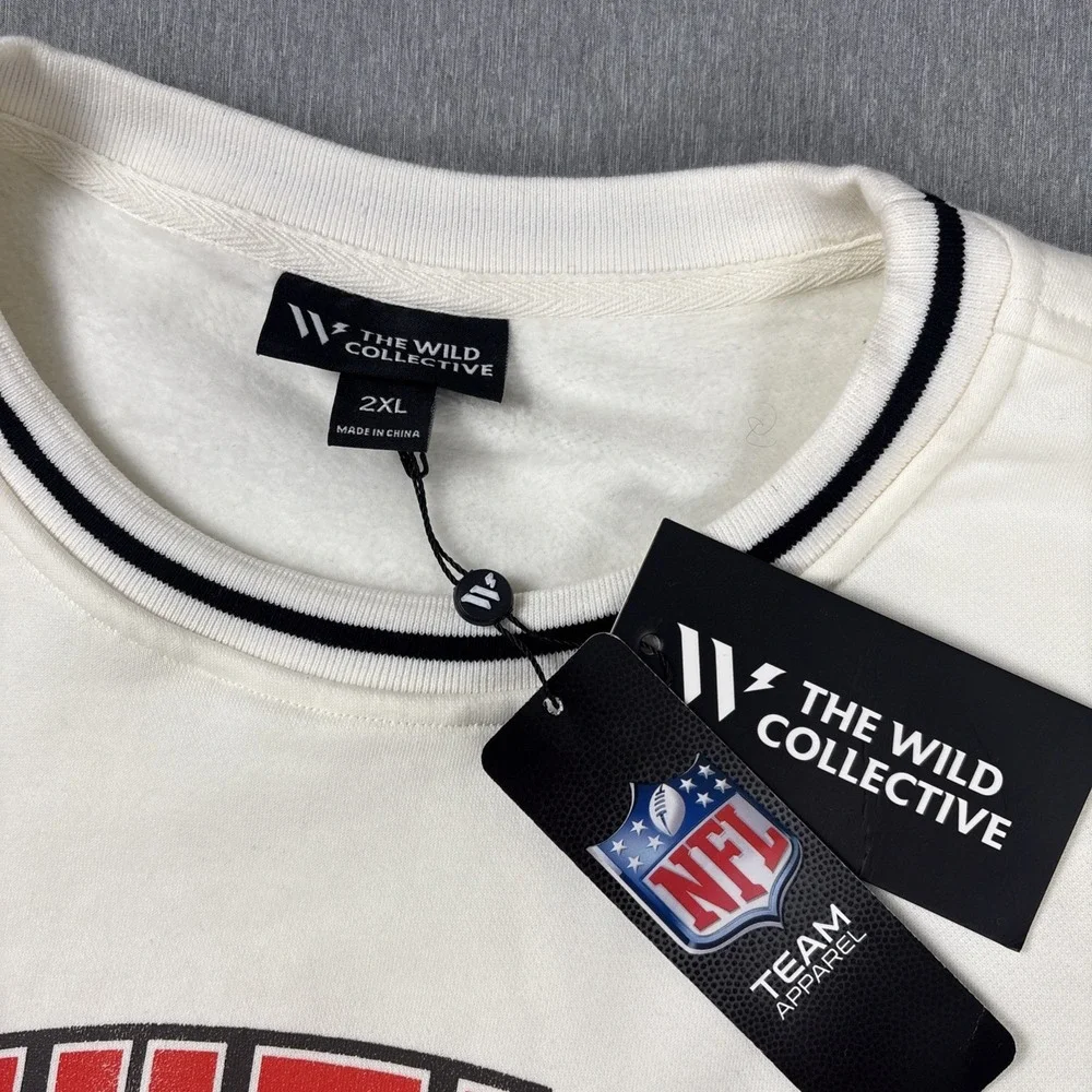 Women's Cleveland Browns The Wild Collective Cream Oversized Sweatshirt 2XL NFL